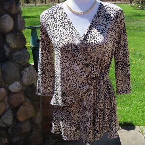 Leopard print wrap top